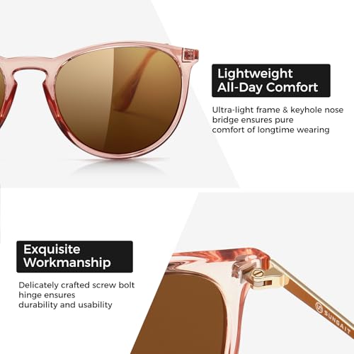 SUNGAIT Premium Vintage Round Sunglasses for Women Men Classic Retro Trendy Style - Image 3