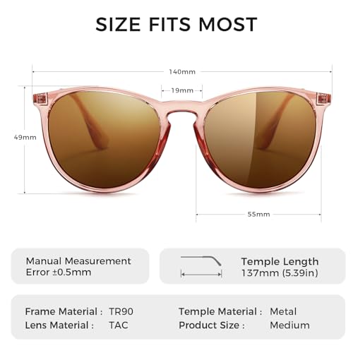 SUNGAIT Premium Vintage Round Sunglasses for Women Men Classic Retro Trendy Style - Image 5