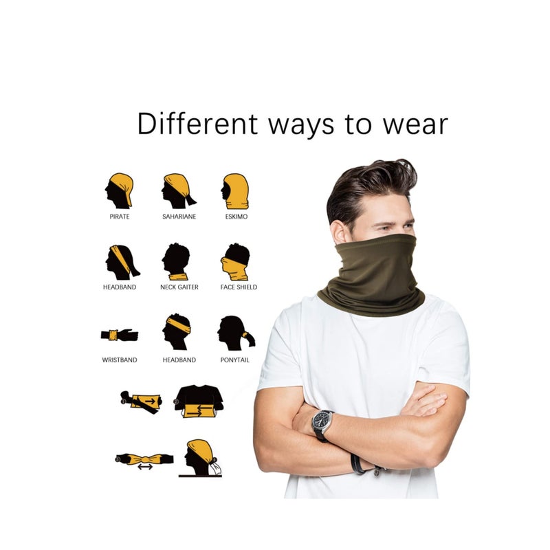 SOLARAE Face Cover Scarf, 6 PCS Multifunctional Headwear Bandana Sun UV Protection Face Masks, Neck Gaiter, Scarf Sunscreen Breathable Bandana, Sun Protection Cycling Running for Men Women - Image 2