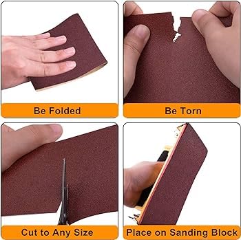Sky craft Sand PaperEmery PaperAbrasive Paper to Remove Rust And Wood Finising Grit 60 80120 no 1 mtr Each  - Image 4