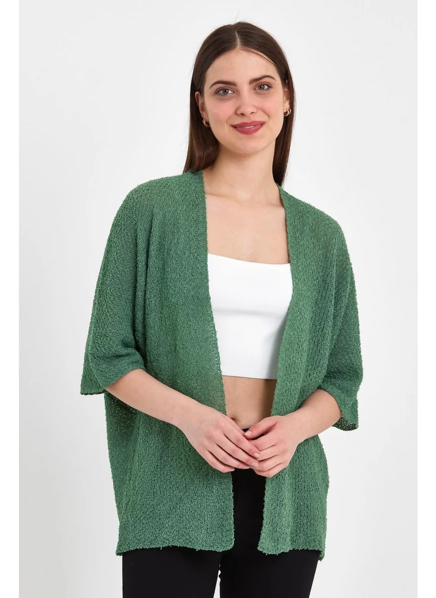 Odelon Bat Sleeve Casual Spring Women's Water Green Knitwear Cardigan