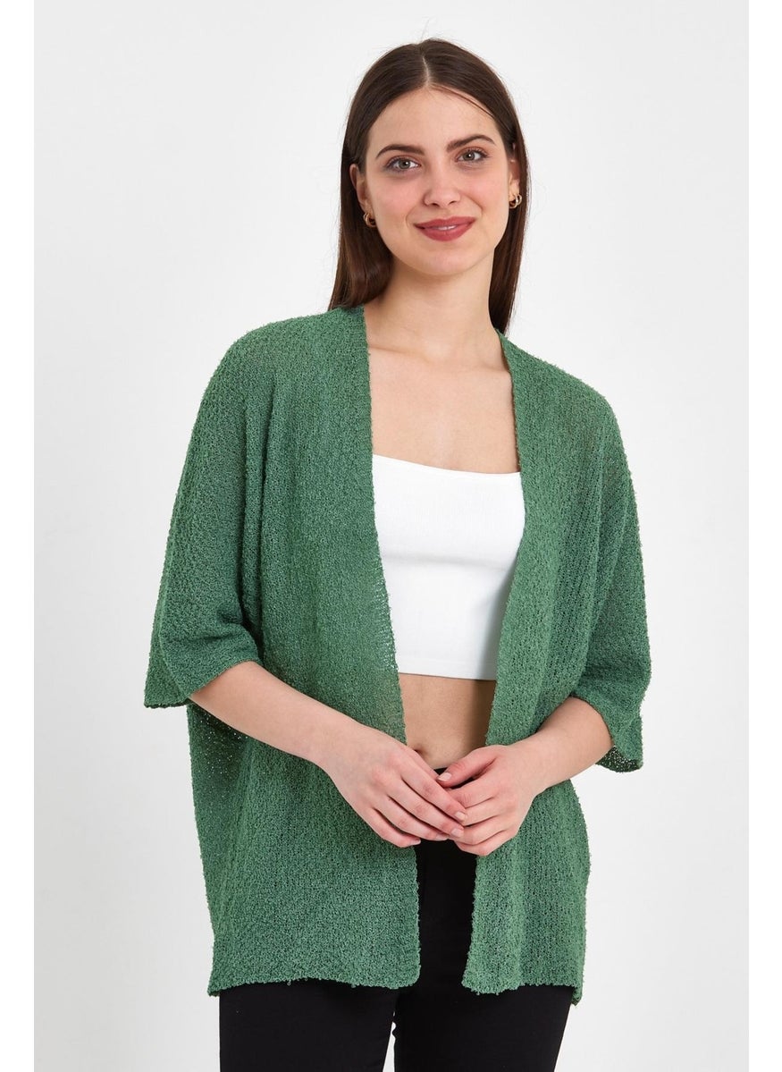 Odelon Bat Sleeve Casual Spring Women's Water Green Knitwear Cardigan  - Image 2