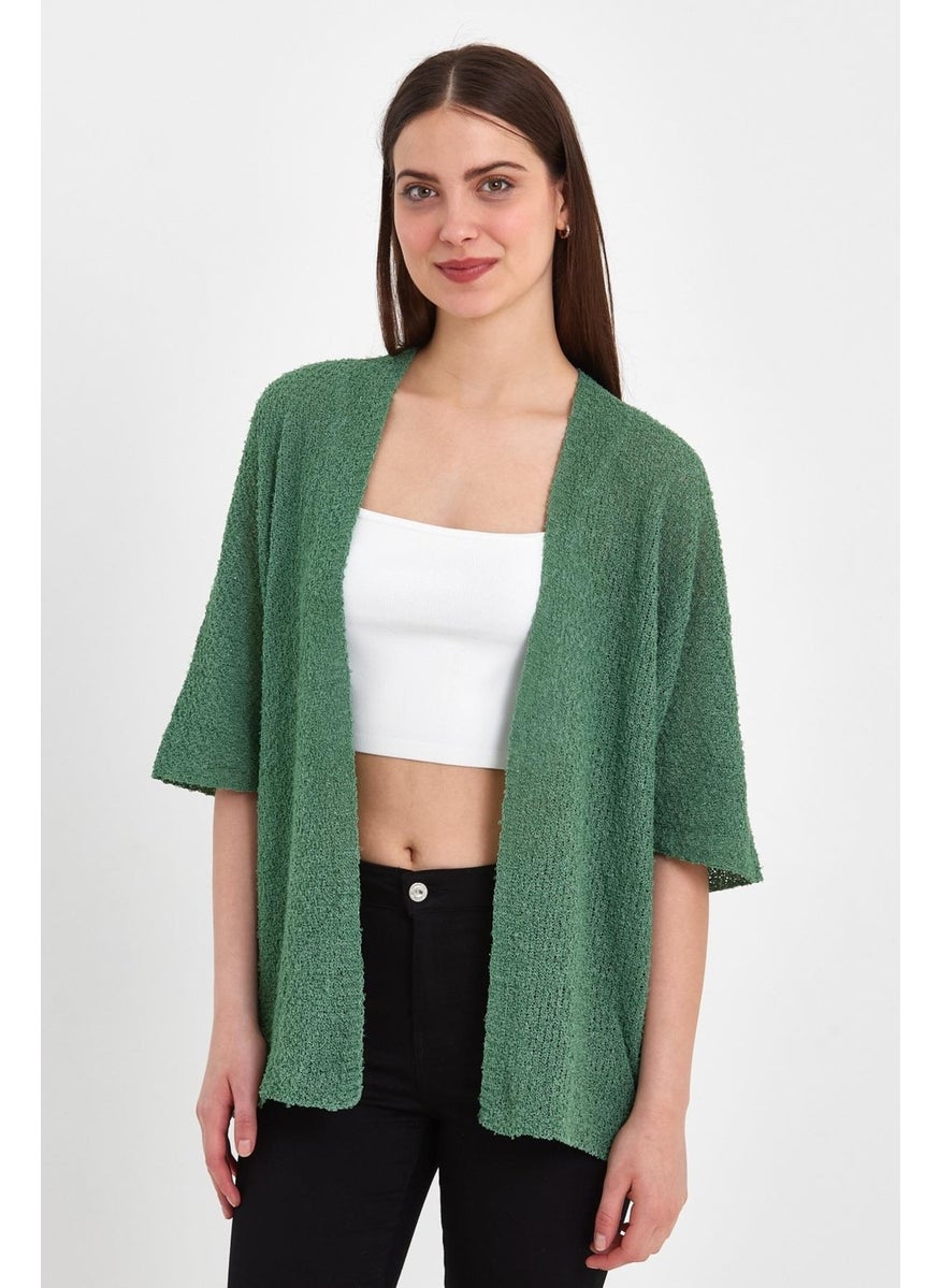 Odelon Bat Sleeve Casual Spring Women's Water Green Knitwear Cardigan  - Image 4
