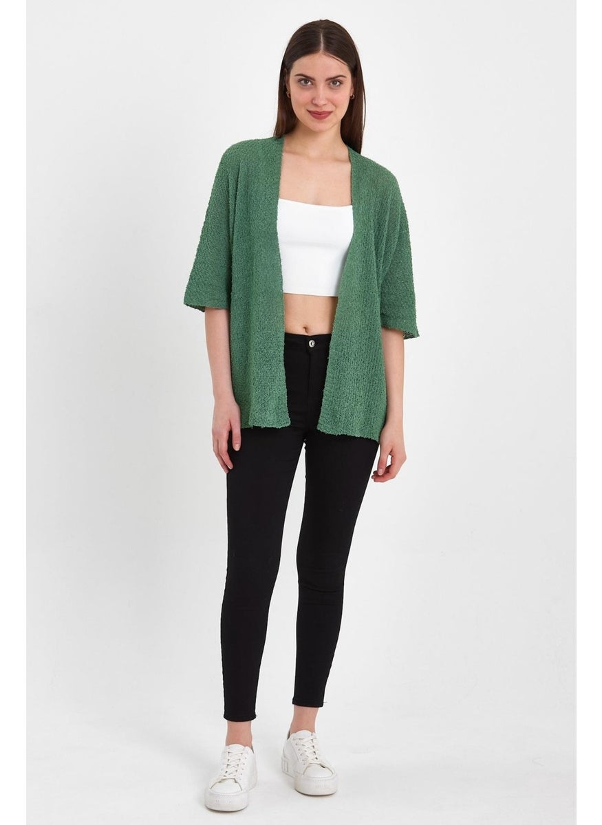 Odelon Bat Sleeve Casual Spring Women's Water Green Knitwear Cardigan  - Image 5