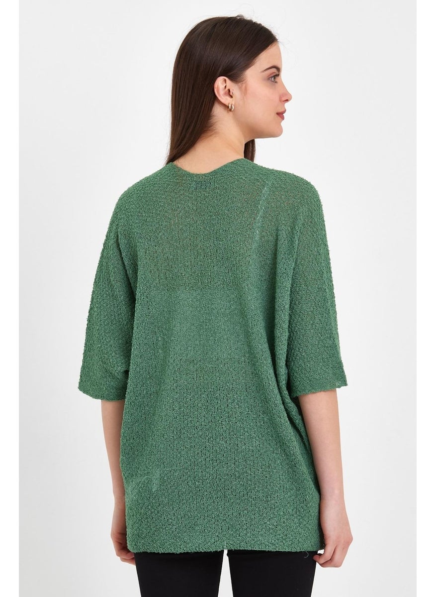 Odelon Bat Sleeve Casual Spring Women's Water Green Knitwear Cardigan  - Image 1