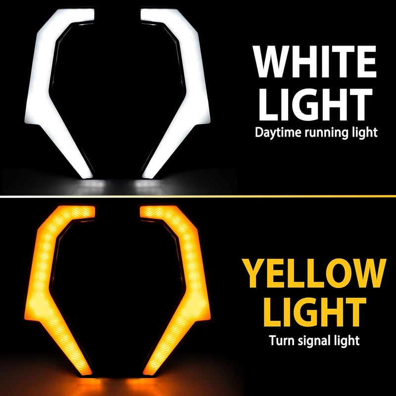 POKIAUTO Grille Accent Lights for Polaris RZR XP 1000 & RZR 900 - LED Fang Lights Assembly (2PCS) - Image 3