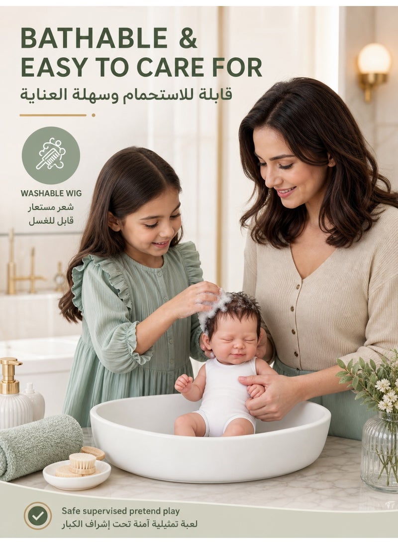 ان بي كي دمية واقعية من السيليكون، مقاس ١٩ بوصة، دمية ريبورن، رفيقة طفل، مجموعة لعب دمية واقعية لحديثي الولادة - Image 4