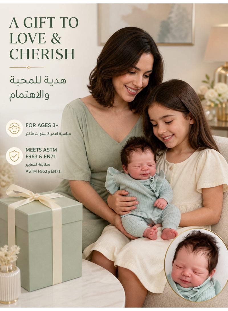 ان بي كي دمية واقعية من السيليكون، مقاس ١٩ بوصة، دمية ريبورن، رفيقة طفل، مجموعة لعب دمية واقعية لحديثي الولادة - Image 5