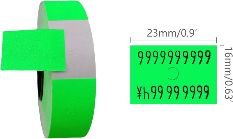 ICSTM Pricemarker Labels,10 Rolls 5000 pcs Double Line Price Label Paper for MX-6600 Price Gun Labeller,Price Gun Stickers for MX-6602/G6600/YH-689/CN-6600EOS (Green, S) - Image 2
