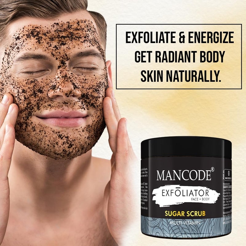 MAN CODE Mancode MultiVitamin Sugar Scrub for Face Body for Tan Removal Exfoliating Detan Scrubs for Glowing Soft Smooth Skin Removes Tan Blackheads and Dirt For Men Women 125gm - Image 4