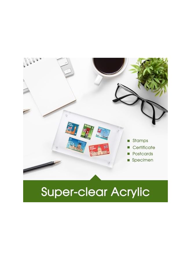 The Bros Acrylic Picture Frame 5x7, Acrylic Frame 3 Pack Horizontal Magnet Double Sided Picture Frame, Free Standing Desktop Acrylic Photo Frame Display, Picture Frame, 10+10mm Thickness Clear Magnetic - Image 5