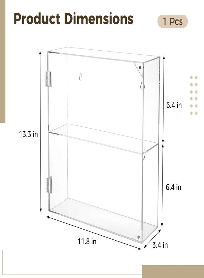 NIMBLOOM Acrylic Display Case for Collectibles, 11.8 x 3.4 x 13.3 in, 2-Tier, Wall Mount or Desktop, Transparent Organizer Box with Screws, Compatible with Funko Pop, Lego Minifigures - Image 4