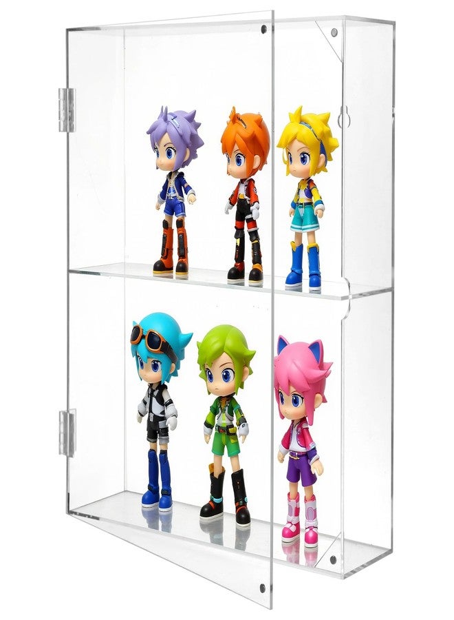 NIMBLOOM Acrylic Display Case for Collectibles, 11.8 x 3.4 x 13.3 in, 2-Tier, Wall Mount or Desktop, Transparent Organizer Box with Screws, Compatible with Funko Pop, Lego Minifigures - Image 1