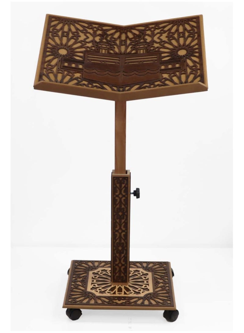 ريبنيو حامل قران خشبي فاخر قابل   لتعديل الارتفاع تصميم أنيق مع إمكانية تعديل الارتفاع والحركة - Image 1