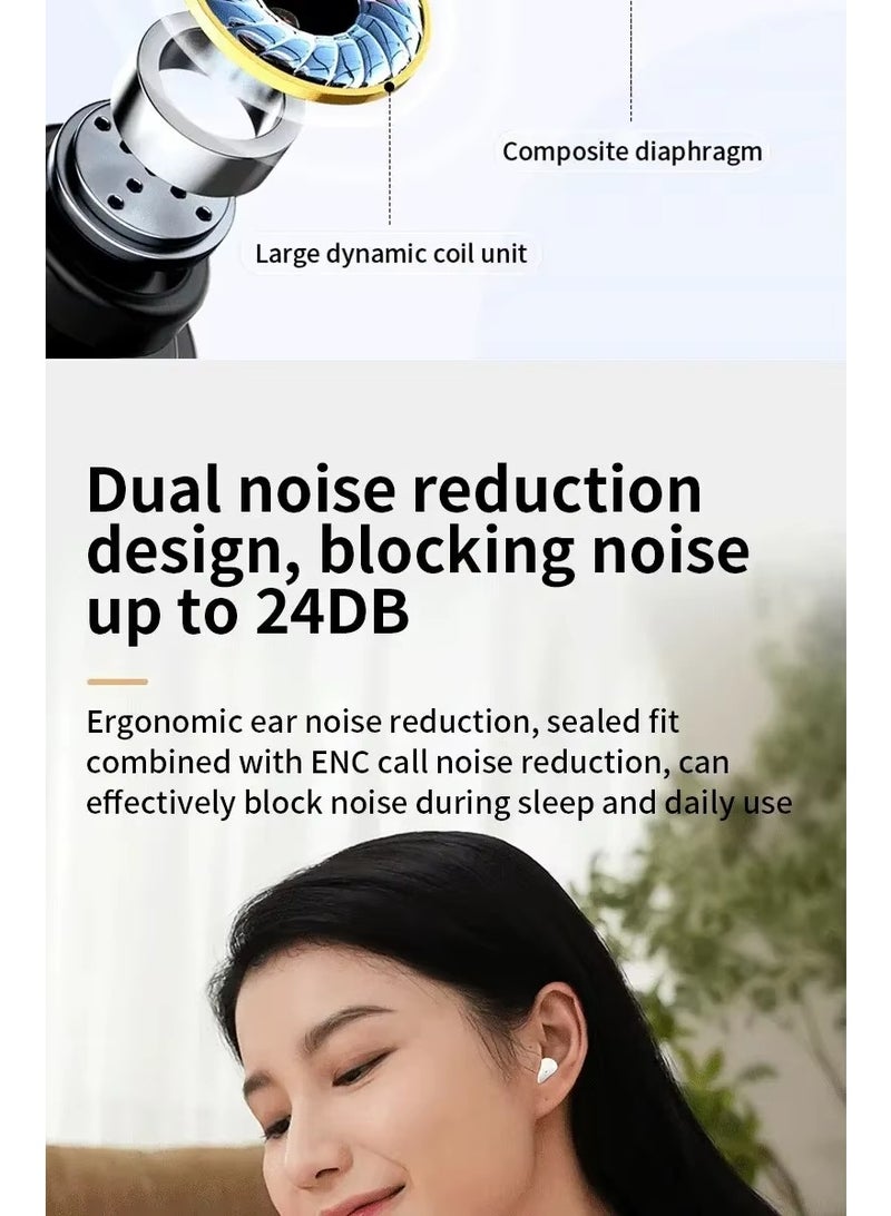 Headphones New in-ear Design Running Earphone HIFI Stereo Noise Reduction Wireless Earbuds White Beige Black - Image 4