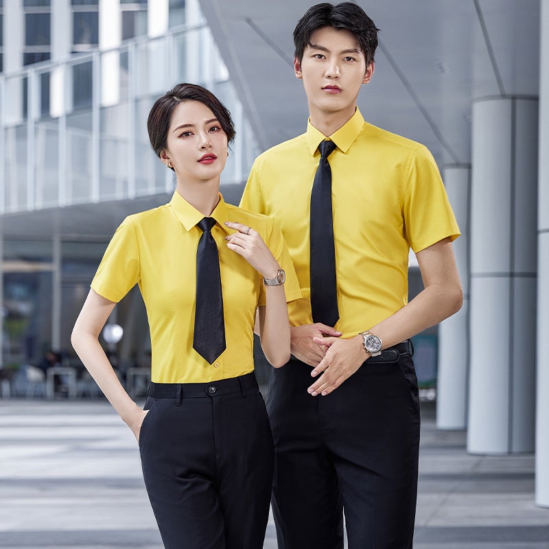 Bamboo Fiber Shirt Business Men's and Women's Long-sleeved Professional Suit Short-sleeved Work Clothes Formal Suit Printing Embroidery LOGO - Image 5