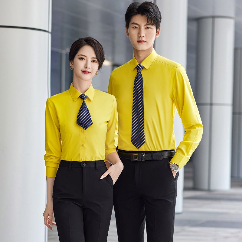 Bamboo Fiber Shirt Business Men's and Women's Long-sleeved Professional Suit Short-sleeved Work Clothes Formal Suit Printing Embroidery LOGO - Image 4
