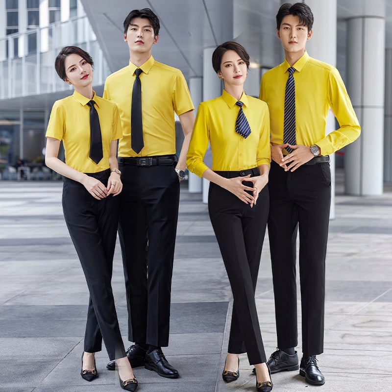 Bamboo Fiber Shirt Business Men's and Women's Long-sleeved Professional Suit Short-sleeved Work Clothes Formal Suit Printing Embroidery LOGO - Image 2