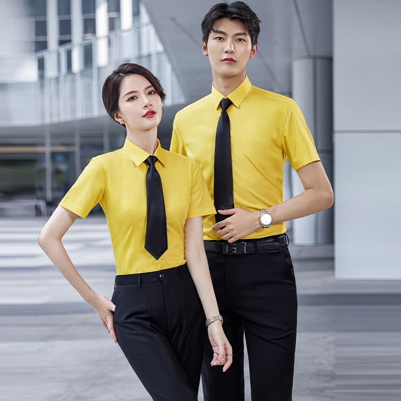 Bamboo Fiber Shirt Business Men's and Women's Long-sleeved Professional Suit Short-sleeved Work Clothes Formal Suit Printing Embroidery LOGO - Image 3