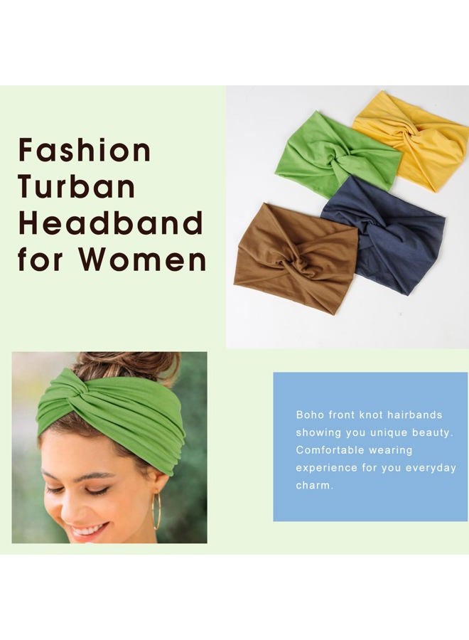Tobeffect 7'' Wide Headbands for Women, Extra Large Turban Headband Boho Hairband Cloth Thick Head Bands Hair Accessories, 6 Pack - Image 3
