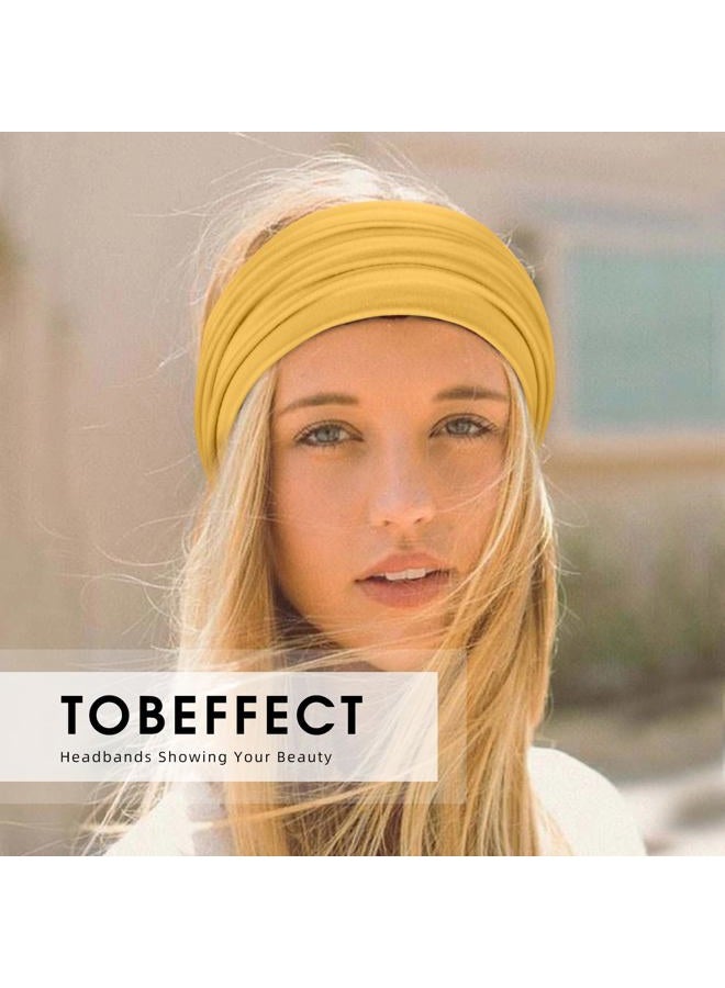 Tobeffect 7'' Wide Headbands for Women, Extra Large Turban Headband Boho Hairband Cloth Thick Head Bands Hair Accessories, 6 Pack - Image 5