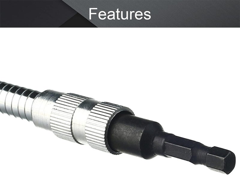 Utoolmart Flexible Shaft Extension Drill Bits, Magnetic Extention 1/4" Hex Shaft Screw Drill Connection Tip, 10.6-inch Flexible Drill Bit Extension, for Electric Screwdriver Power Impact Drill - Image 3