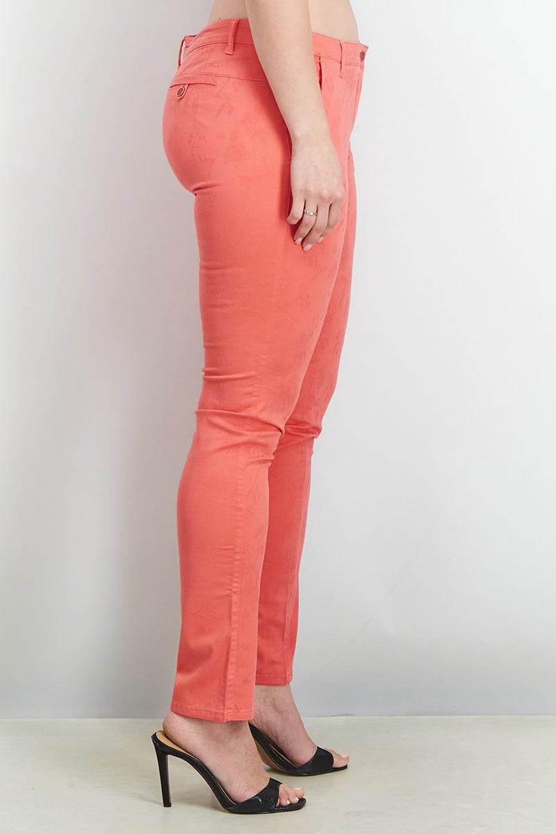 Harmont & Blaine Women Regular Fit Stretchable Solid Trouser Pants, Coral - Image 3