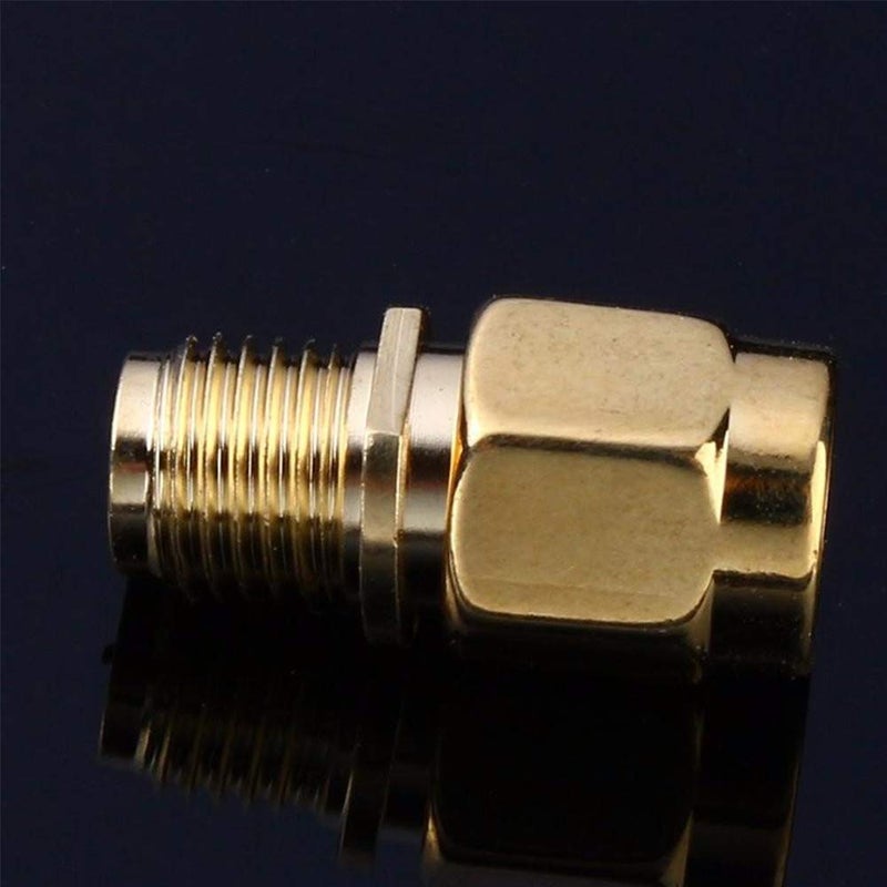 TengKo SMA Female to RP-SMA Male Jack Adapter, 50ohm, Pure Brass, Antenna, Coaxial, 4 Pack - Image 5