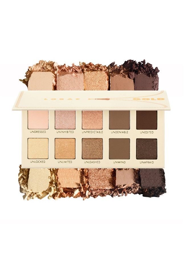 Unzipped Matte & Glitter Eyeshadow Palette, Gold | Cruelty Free, Gluten Free, Vegan