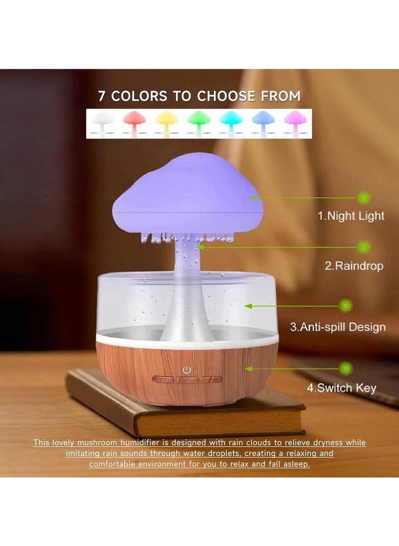 Gugxiom Rain Cloud Humidifier Water Drip, Cute Raining Cloud Night Light with 7 LED Light, 2000mAh 500ml Raindrop Humidifier for Living Room, Bedroom, Office  - Image 2