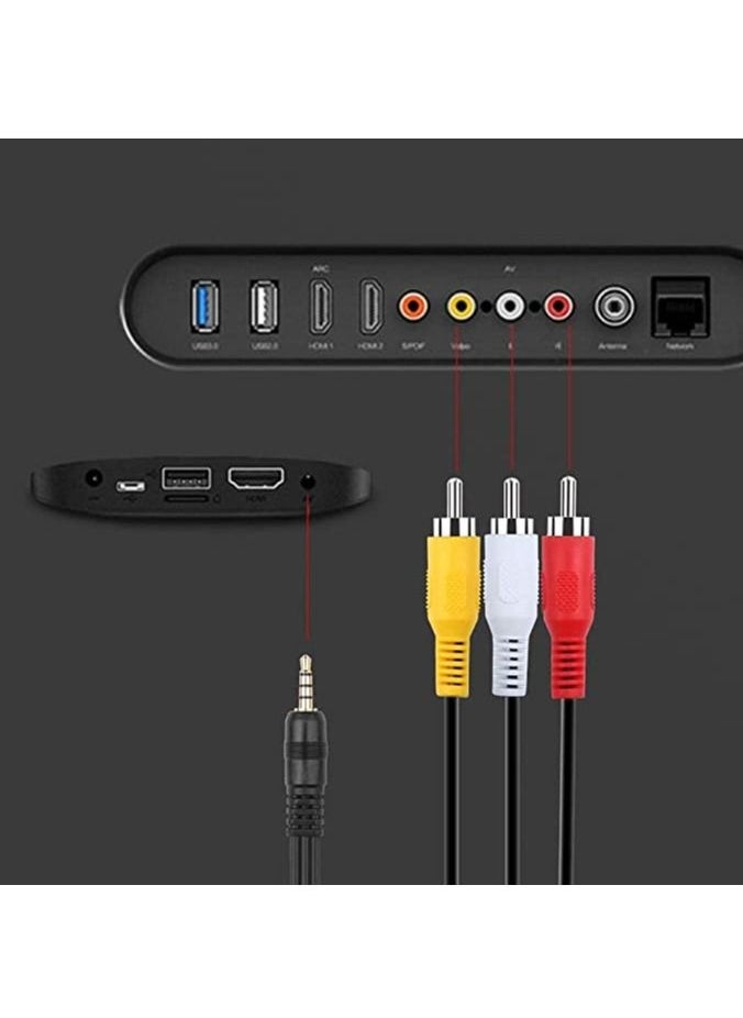 دوسالا 3.5mm to 3 RCA Male Plug to RCA Stereo Audio Video Male AUX Cable Cord, 3.5 mm to RCA AV Camcorder Video Cable (1.5 M) (STRAIGHT)  - Image 5