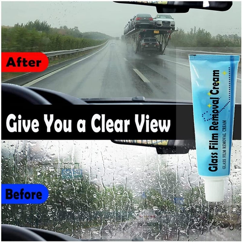 comfrt Car Glass Oil Film Cleaner, Glass Oil Film Removing Paste, Glass Film Removal Cream, Car Windshield Oil Film Cleaner, Glass Oil Film Remove, Glass Stripper Water Spot Remover (1PCS) - Image 2