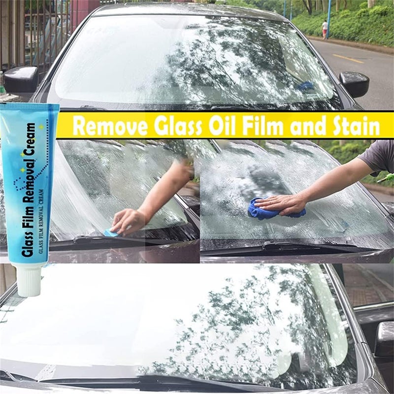 comfrt Car Glass Oil Film Cleaner, Glass Oil Film Removing Paste, Glass Film Removal Cream, Car Windshield Oil Film Cleaner, Glass Oil Film Remove, Glass Stripper Water Spot Remover (1PCS) - Image 3