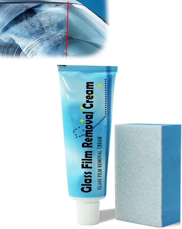 comfrt Car Glass Oil Film Cleaner, Glass Oil Film Removing Paste, Glass Film Removal Cream, Car Windshield Oil Film Cleaner, Glass Oil Film Remove, Glass Stripper Water Spot Remover (1PCS) - Image 1