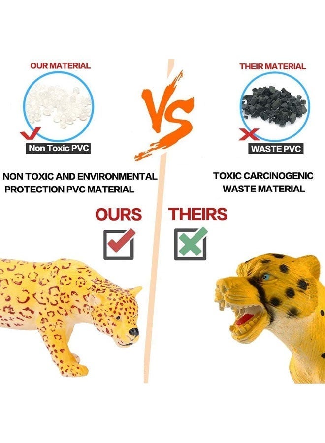 ألعاب شخصيات حيوانات، 51 قطعة، مجموعة ألعاب حيوانات غابة واقعية، مجموعة ألعاب أدغال صغيرة، زينة كعكة حفلات تعليمية، ألعاب تعليمية للأطفال الصغار والأطفال - Image 4