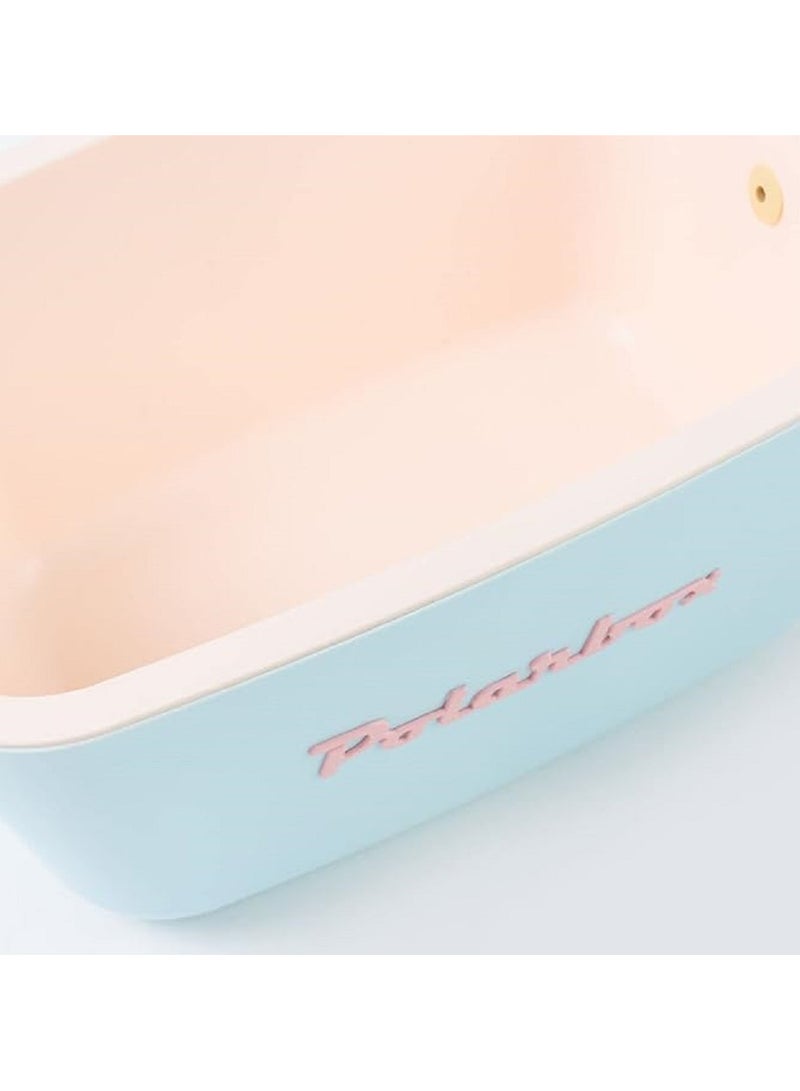 Polarbox® 12 L Ice Box - Portable - Rigid Thermal Insulated Cooler Box - For Outdoor Beach Picnic, Party Drinks & Food Use - Storage Box - Pop - Cyan/Baby Rose Cooler with Baby Rose Leather Strap - Image 4