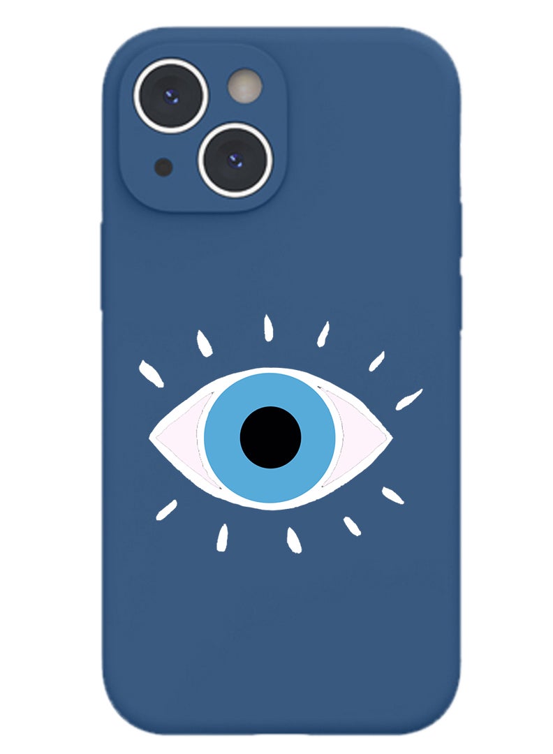 Theodor Protective Slim Fit Case Liquid Silicone Cover with Full Body Protection Anti-Scratch Shockproof Case For iPhone 15 Plus Blue  - Face copy - Image 1