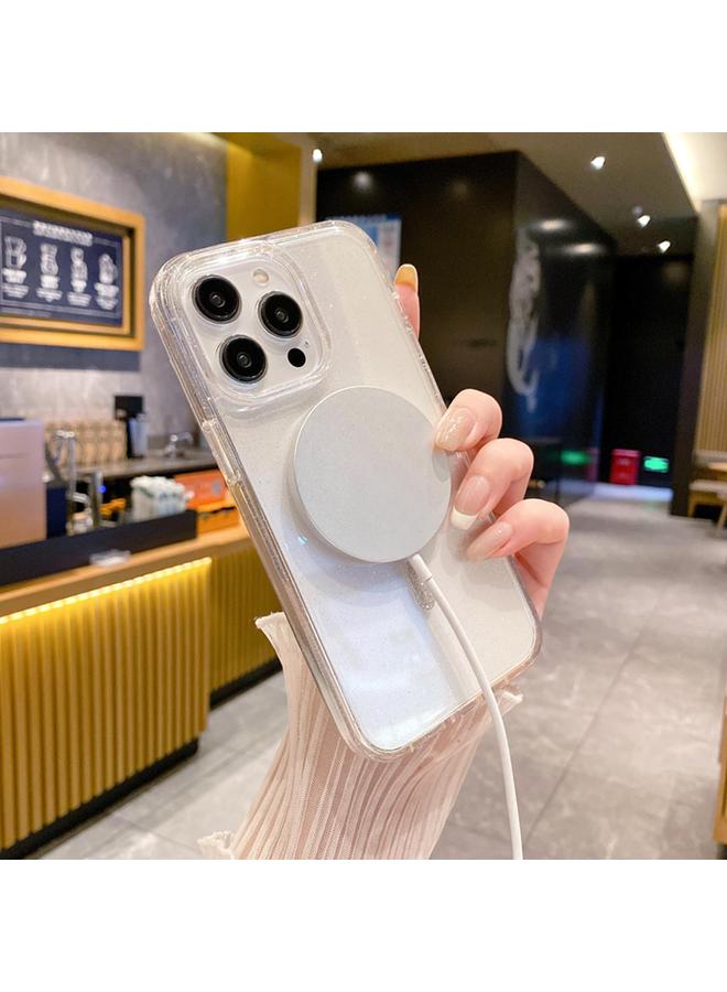 S-TOP Case For iPhone 16 Pro Max Clear Glitter Powder MagSafe Phone Case - Image 4