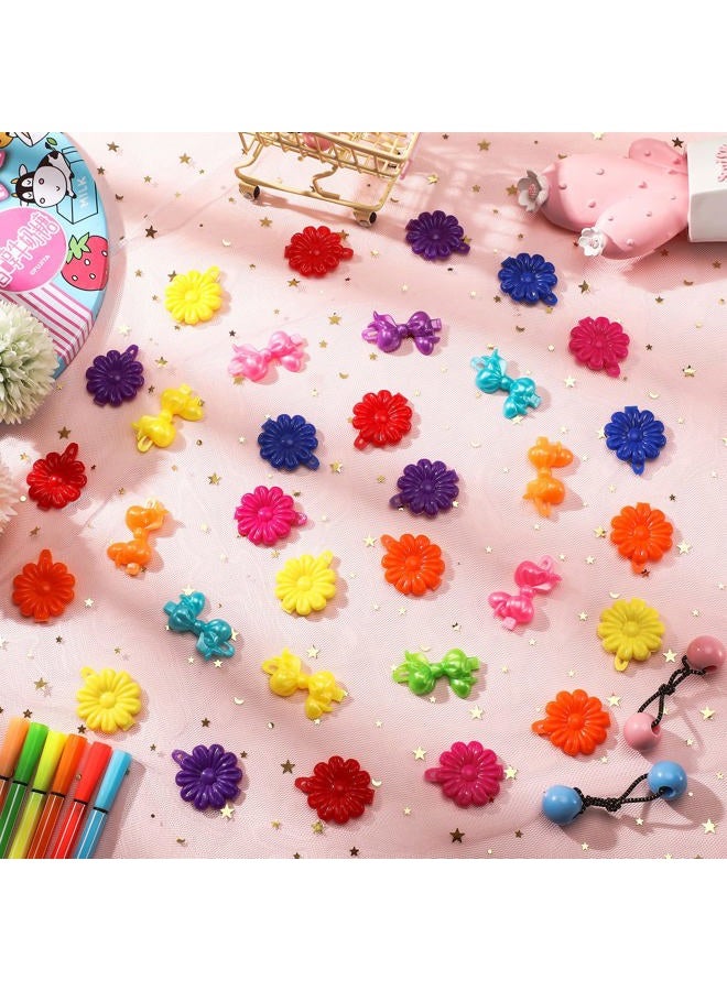 Giegxin 60 Pcs Self Hinge Hair Barrettes Ball Bubble Hair Accessories for Girls Set Plastic Girls Barrettes Clips Assorted Elastic Ponytail Holder Toddler Ball Ties(ovely Style) - Image 5
