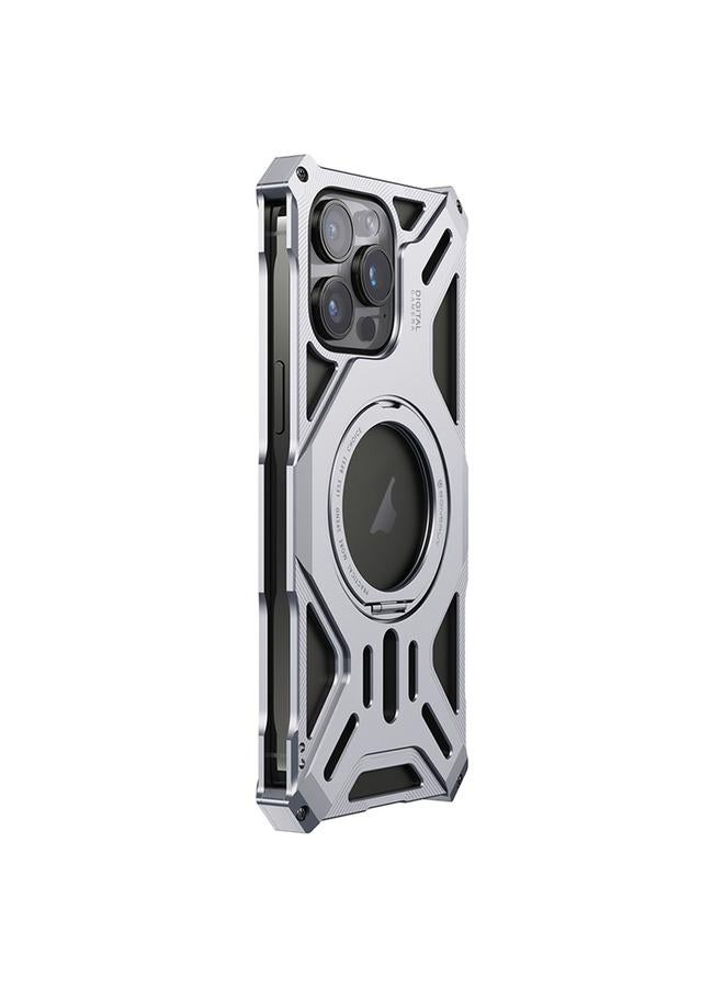 erorex Case For iPhone 14 Pro Max / 13 Pro Max Aluminum Alloy Borderless MagSafe Rotating Holder Phone Case - Image 1