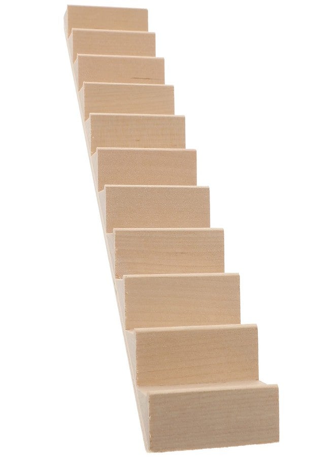 Sewroro Doll House Furnishings 1 12 Scale Dollhouse Stairs Miniature Stairs Wooden Stringer Steps Model DIY Mini Wood Staircase Without Armrest for Micro Landscape Decor - Image 1