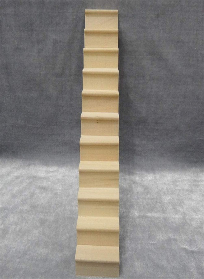 Sewroro Doll House Furnishings 1 12 Scale Dollhouse Stairs Miniature Stairs Wooden Stringer Steps Model DIY Mini Wood Staircase Without Armrest for Micro Landscape Decor - Image 4