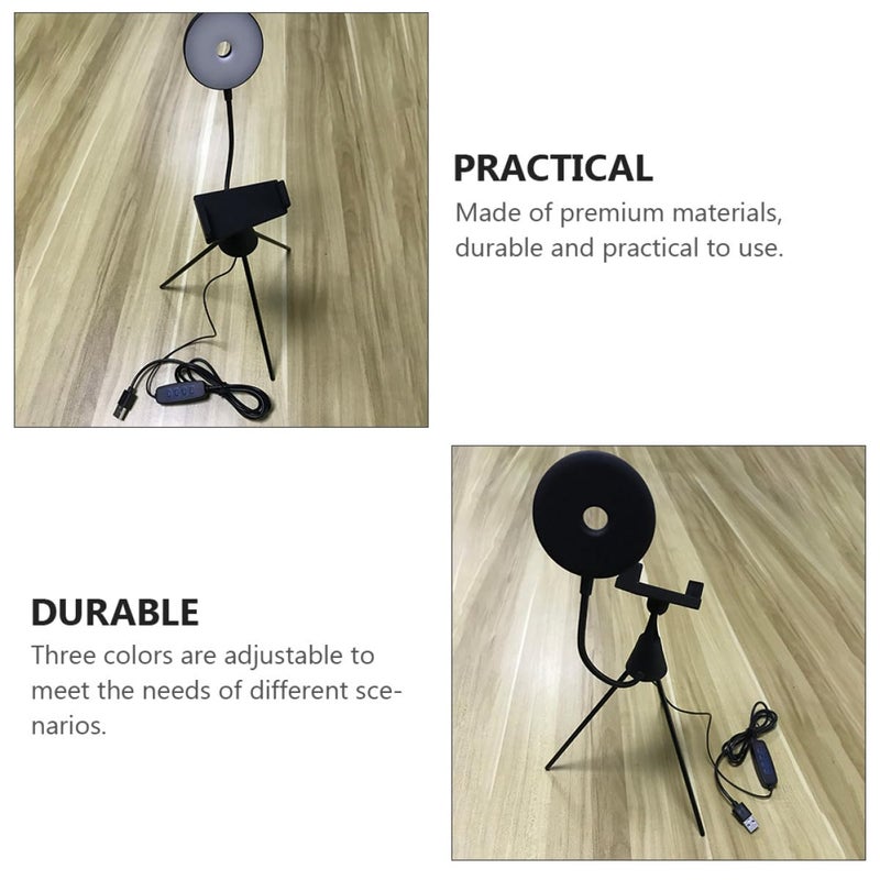 Adjustable Brightness LED Fill Light With Tripod Stand Mobile Phone Holder For Live Streaming Video Recording - Image 4