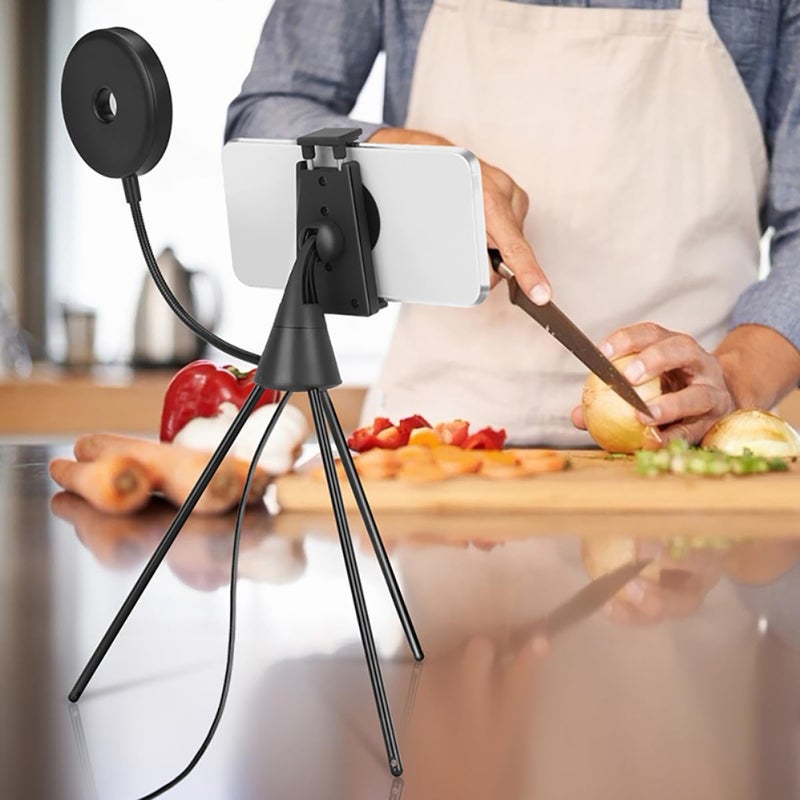Adjustable Brightness LED Fill Light With Tripod Stand Mobile Phone Holder For Live Streaming Video Recording - Image 5