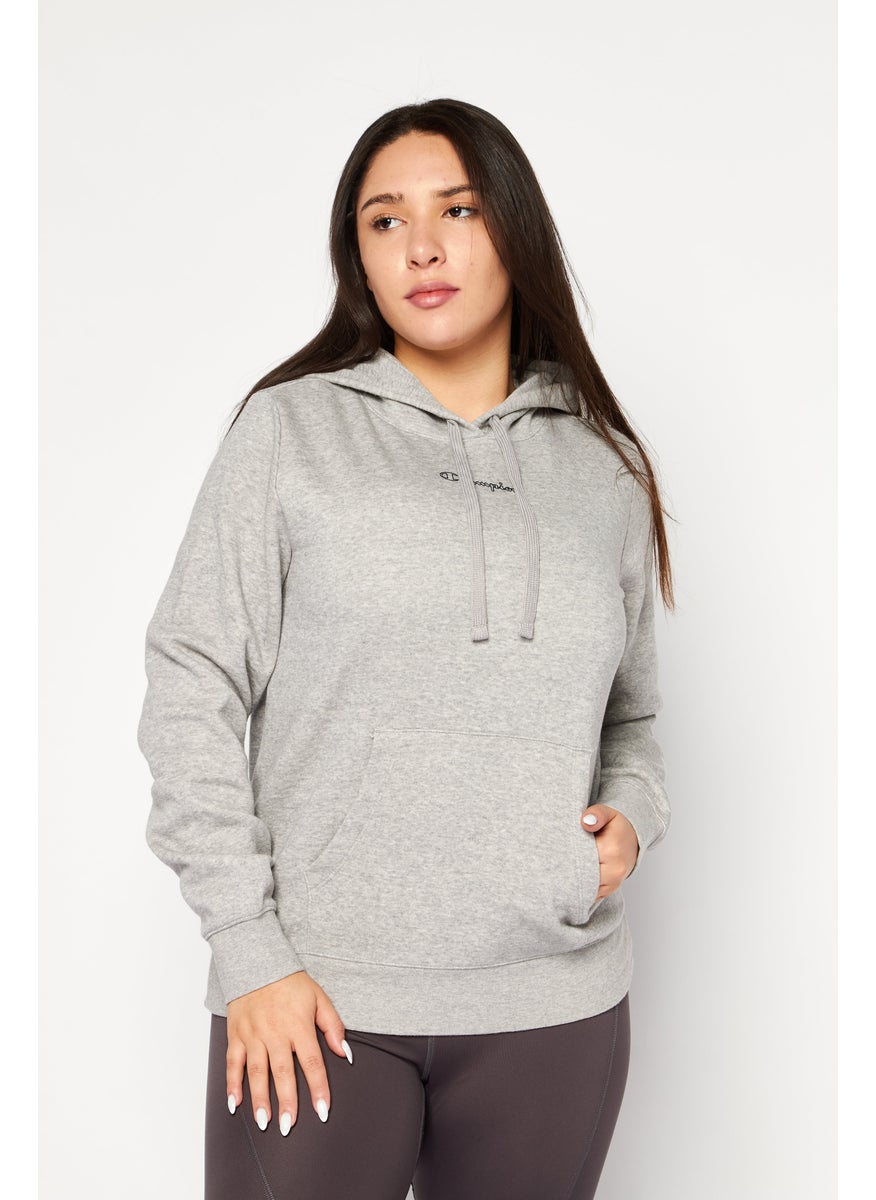 Champion Women Sportswear Fit Hooded Long Sleeve Sweatshirt, Grey  - Image 1
