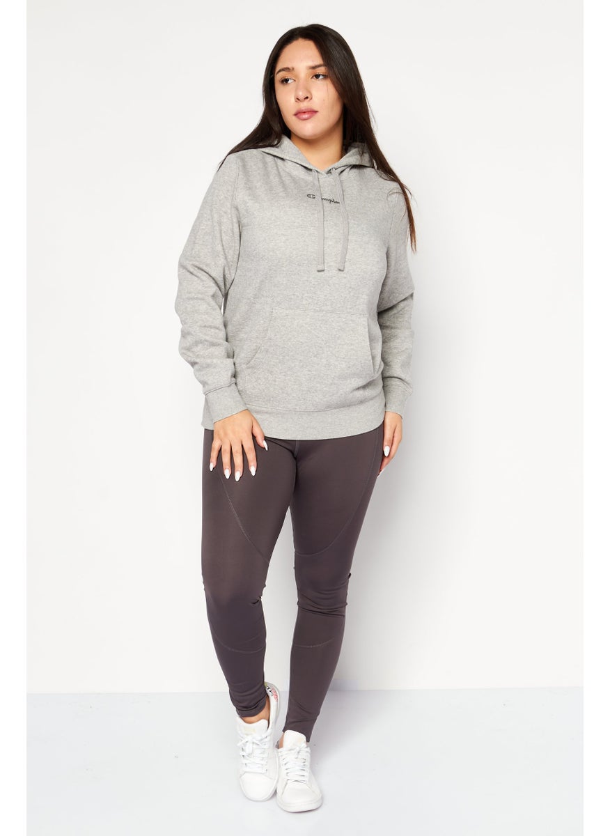 Champion Women Sportswear Fit Hooded Long Sleeve Sweatshirt, Grey  - Image 2