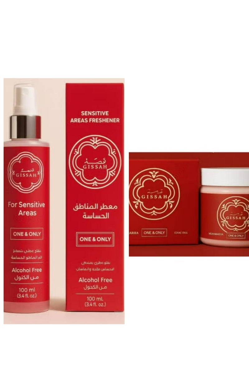 قصة كريم مخمرية للجسم 360 مل ومعطر للمناطق الحساسة 100 مل