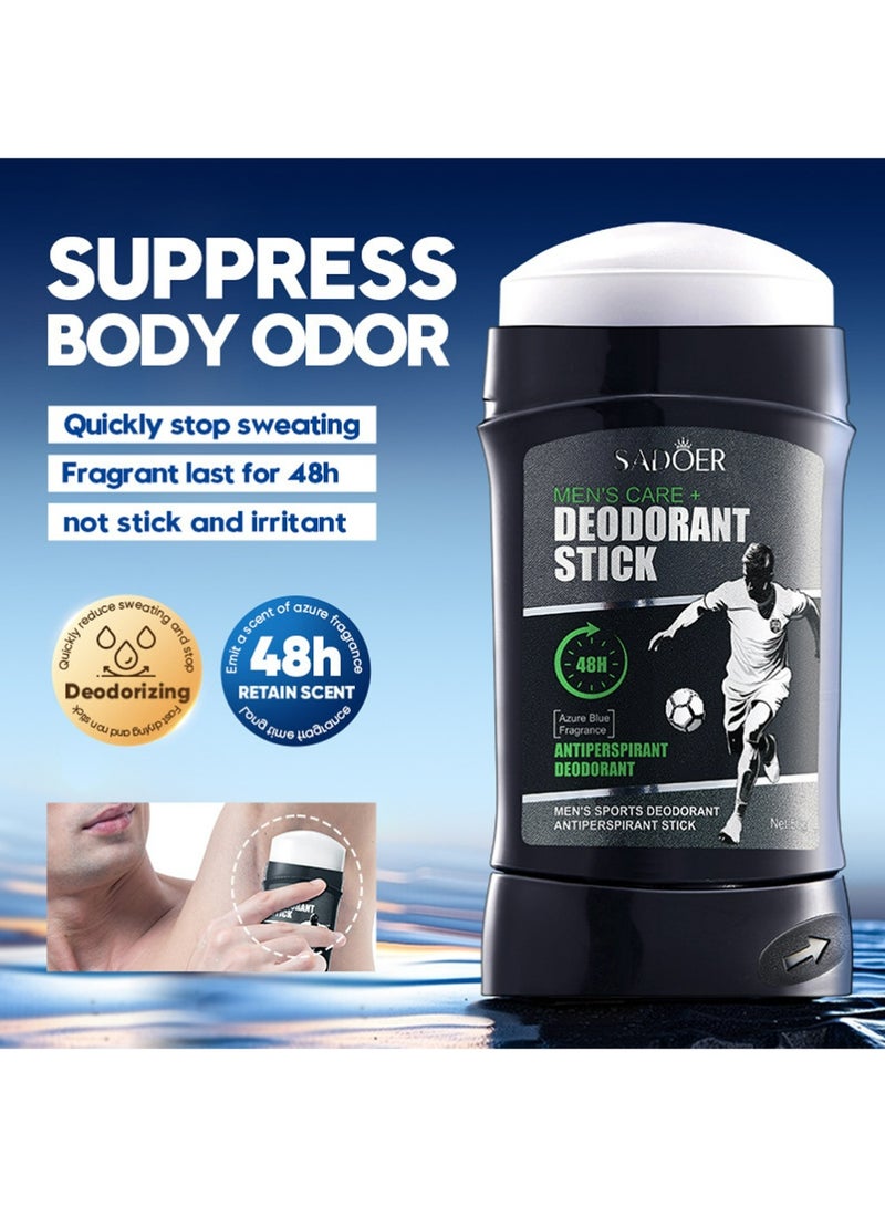سادور مزيل عرق ومضاد للتعرق للرجال، مزيل عرق ومضاد للتعرق للرجال يوفر حماية لمدة 48 ساعة من العرق والرائحة الكريهة، بلسم مضاد للتعرق صلب طويل الأمد لحماية الإبطين من العرق والرائحة الكريهة طوال اليوم - Image 1