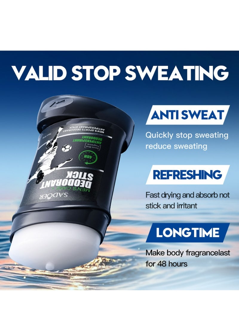 سادور مزيل عرق ومضاد للتعرق للرجال، مزيل عرق ومضاد للتعرق للرجال يوفر حماية لمدة 48 ساعة من العرق والرائحة الكريهة، بلسم مضاد للتعرق صلب طويل الأمد لحماية الإبطين من العرق والرائحة الكريهة طوال اليوم - Image 2