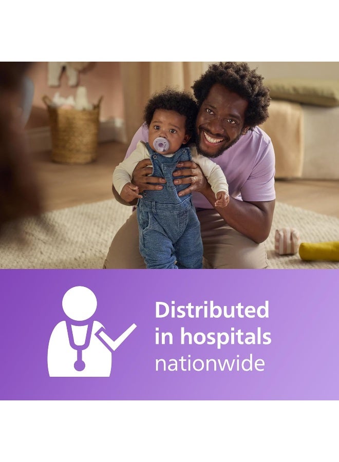 Avent Philips Avent Soothie Orthodontic Baby Pacifiers, 100% Silicone Pacifiers, One Piece, BPA-Free, for Babies 3-18 Months, 4 Pack - Image 2